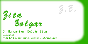 zita bolgar business card